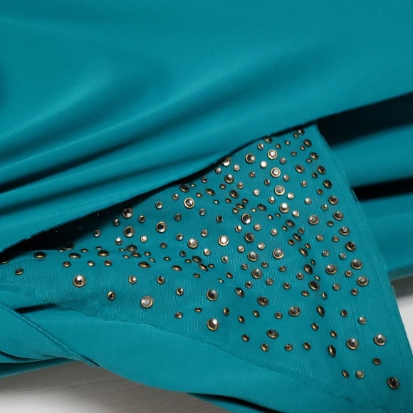 NWT BCBG MAXAZRIA Long Turquoise Dresss - Picture 3 of 12